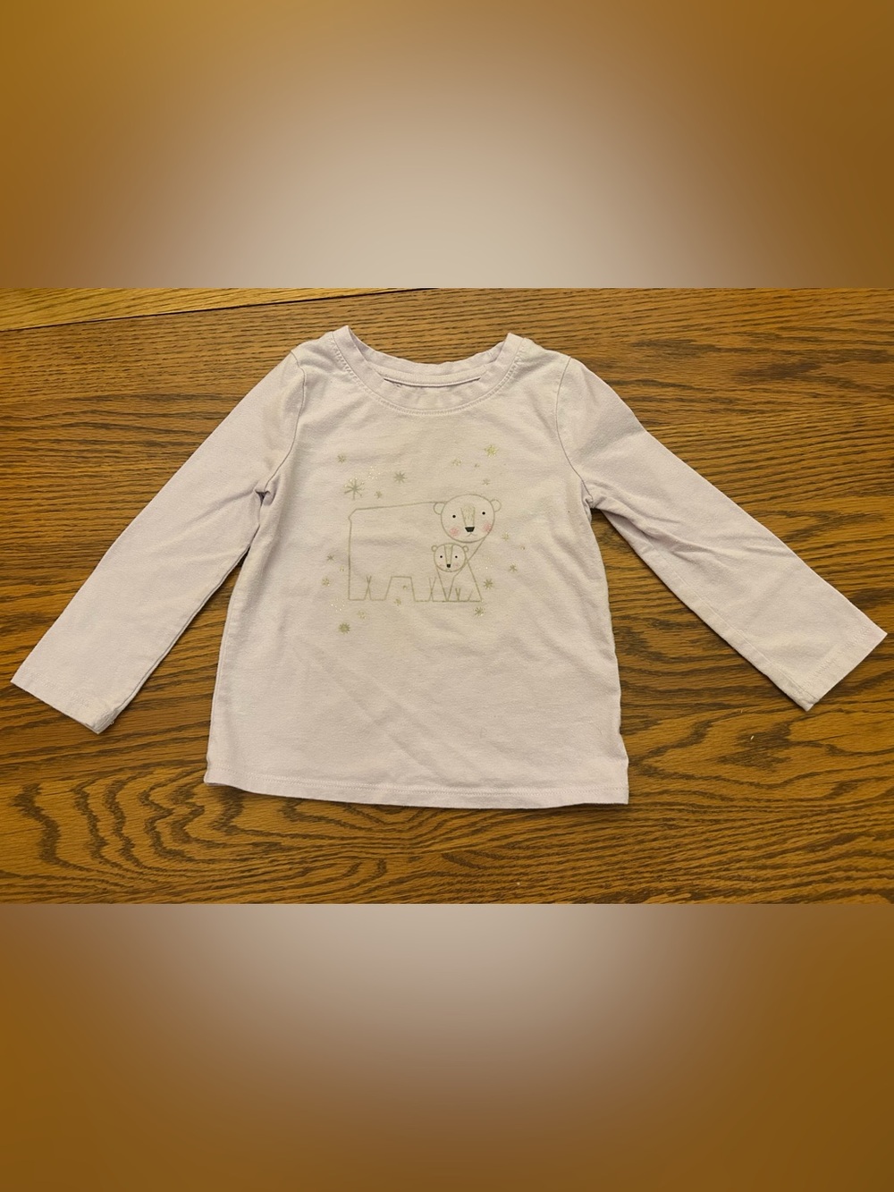 Cat & Jack Light Lilac Long-Sleeve Polar Bear Graphic Tee